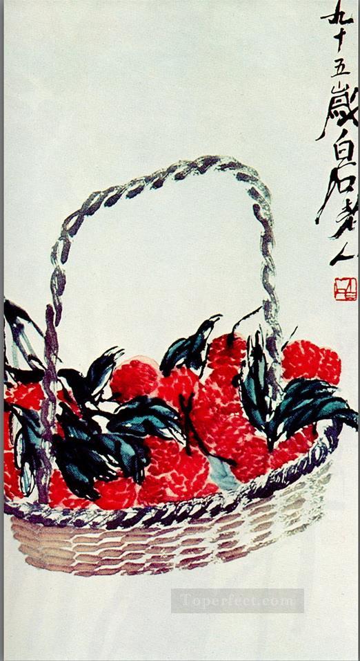 Qi Baishi lychee fruit 2 old China ink Oil Paintings